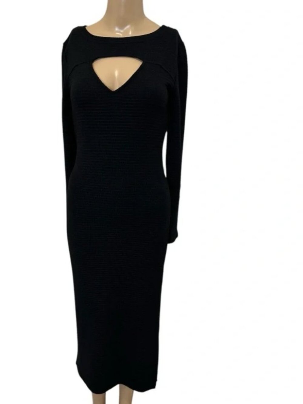 BB Dakota by Steve Madden Love Shrug LS Rib Knit Midi Dress Black X-Small